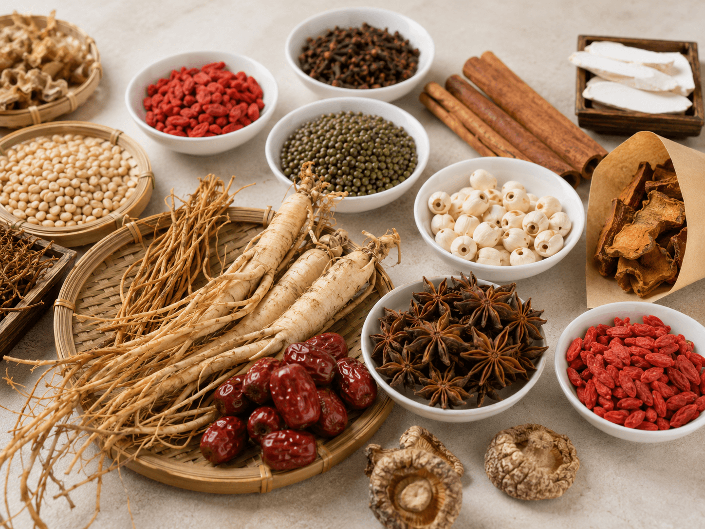 Eastern health wisdom herbs and cultural materials
